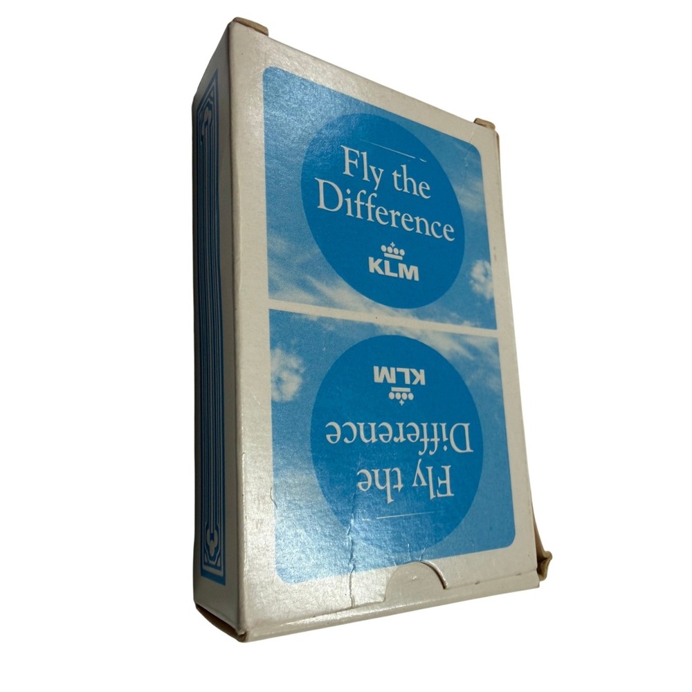 Vintage KLM Fly The Difference Playing Cards Airline Advertising Deck Blue